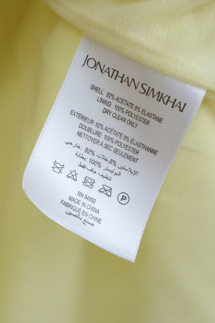 JONATHAN SIMKHAI Yellow Safiya Top Chamomile One Shoulder Draped Knit Women's S
