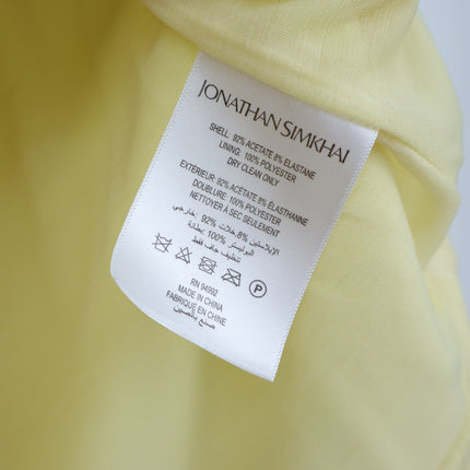 JONATHAN SIMKHAI Yellow Safiya Top Chamomile One Shoulder Draped Knit Women's S