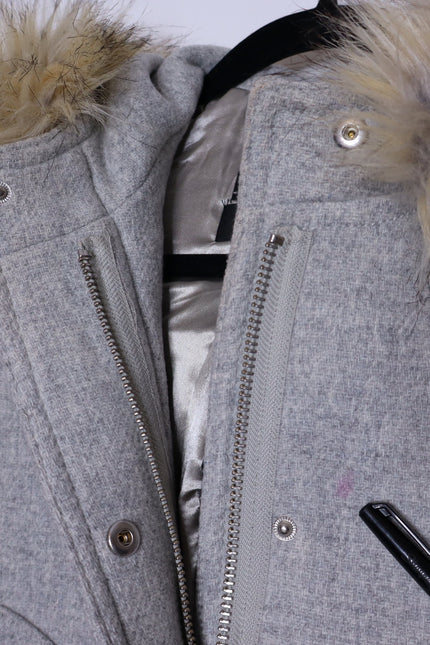 J. CREW Chateau Parka Italian Wool Stadium Cloth Heather Dusk Gray Women's 4