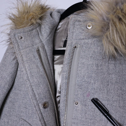 J. CREW Chateau Parka Italian Wool Stadium Cloth Heather Dusk Gray Women's 4