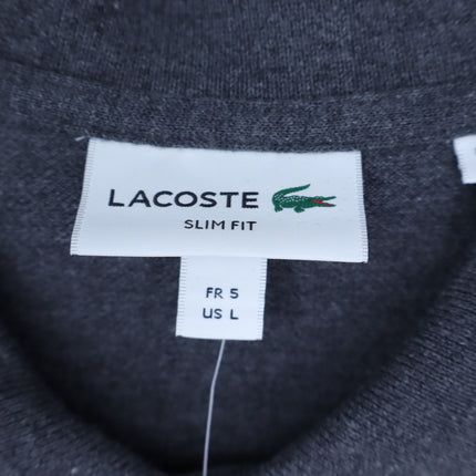 Lacoste Slim Fit Polo Shirt Flamed Gray Cotton Pique Short Sleeve Men's L