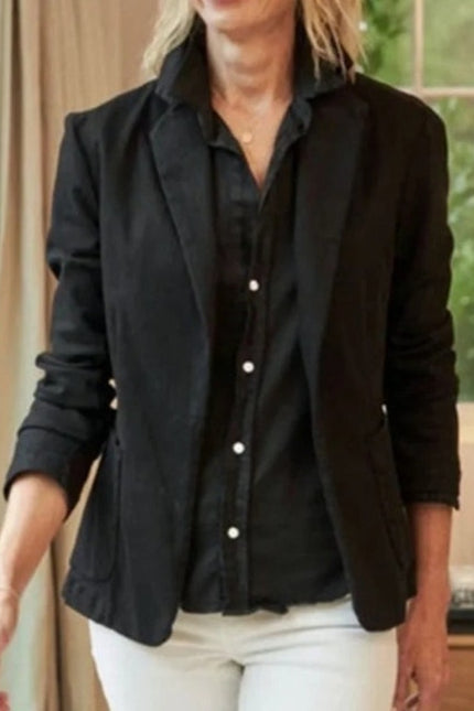 FRANK & EILEEN Dublin Open Blazer Black Long Sleeves Unlined Women's S
