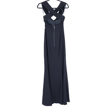 Laundry by Shelli Segal Cross Back Evening Gown Black NWT Maxi Dress Women's 4