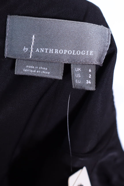 BY ANTHROPOLOGIE NWT Faux Leather Dress Black Tulle Sleeveless Women's 2