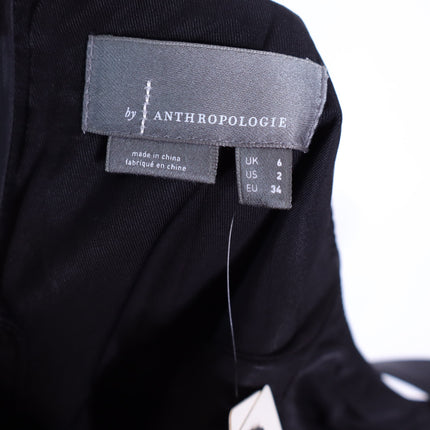 BY ANTHROPOLOGIE Faux Leather Dress NWT Black Tulle Sleeveless Women's 2