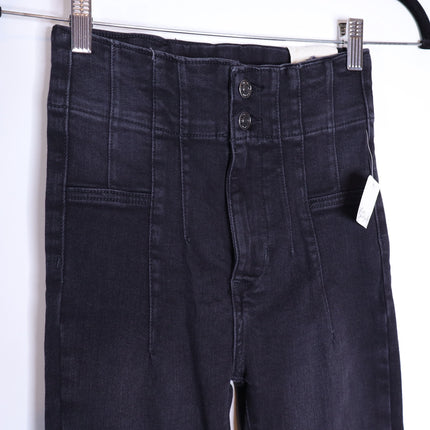 WE THE FREE NWT Jayde High Rise Jeans Flare Leg Onyx Black Zip Fly Women's 25