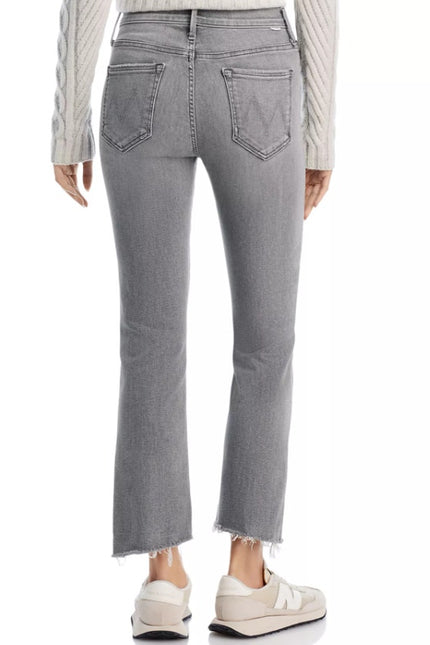 MOTHER Gray The Insider Crop Step Fray Jeans Barely There Women's 29