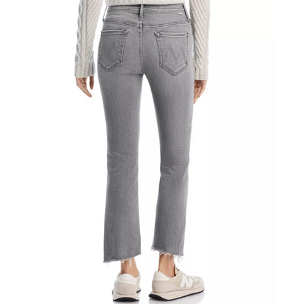MOTHER Gray The Insider Crop Step Fray Jeans Barely There Women's 29