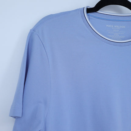 Mack Weldon Silver Pique T-Shirt Chambray White Oxford Short Sleeve Men's M
