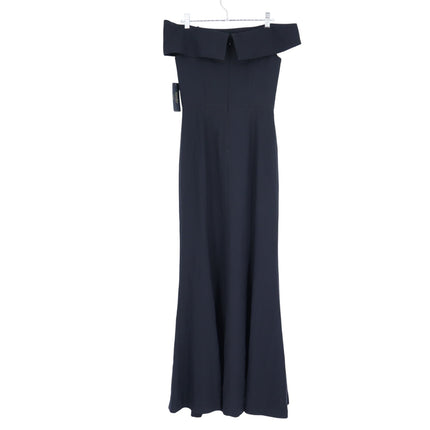 Laundry by Shelli Segal Off Shoulder Gown Black NWT A Line Maxi Dress Women's 2