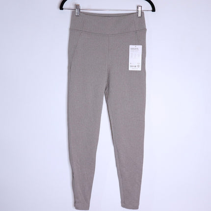 ATHLETA NWT Delancey Skyline Tight Legging Herringbone Grey Texture Women's XS