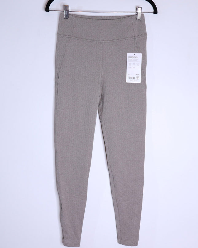 ATHLETA NWT Delancey Skyline Tight Legging Herringbone Grey Texture Women's XS