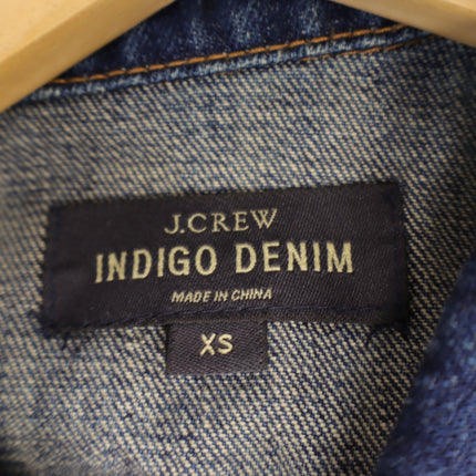 J. Crew Indigo Denim Jacket Tyler Blue Wash Button Front Long Sleeve Women's XS