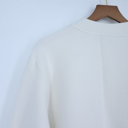 Varley Addelyn Ribbed Sweatshirt White Size Zip Crew Neck Pullover Women's M