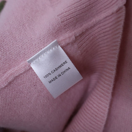 TUCKERNUCK Cashmere V Neck Sweater Soft Pink Long Sleeve Women's M