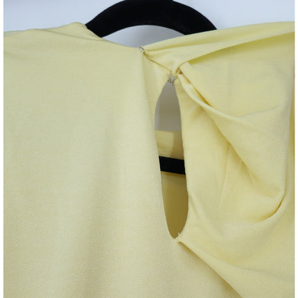 JONATHAN SIMKHAI Yellow Safiya Top Chamomile One Shoulder Draped Knit Women's S