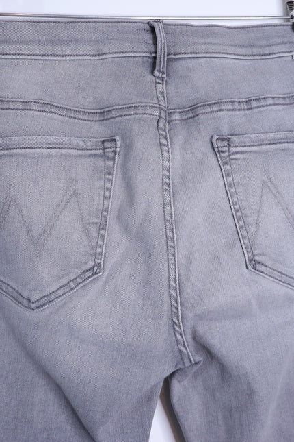 MOTHER Gray The Insider Crop Step Fray Jeans Barely There Women's 29