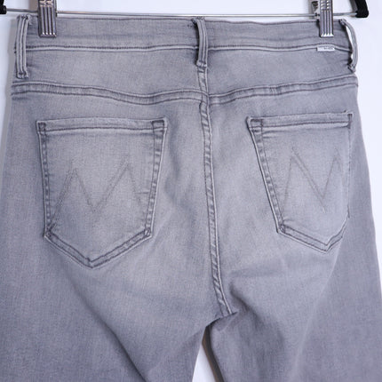 MOTHER Gray The Insider Crop Step Fray Jeans Barely There Women's 29