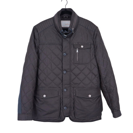 Handstich Kent Quilted Jacket Brown Fleece Lined Long Sleeve Men's 52/US L