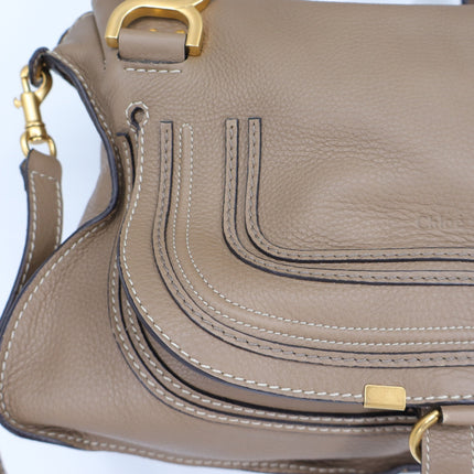 CHLOE Marcie Grained Leather Bag Nut NWT Convertible Crossbody Shoulder Bag