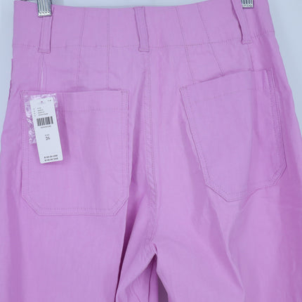 Maeve The Colette Trousers Raspberry NWT Cropped Wide Leg High Rise Women's 26