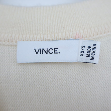 Vince Cashmere & Wool V-Neck Poncho Sweater Ivory Pullover Women's XS/S