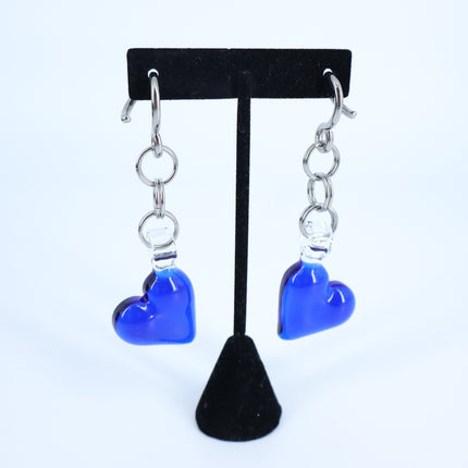GLASSWEAR STUDIOS Handmade Cobalt Blue Heart Weights 10g/2.5mm Hangers