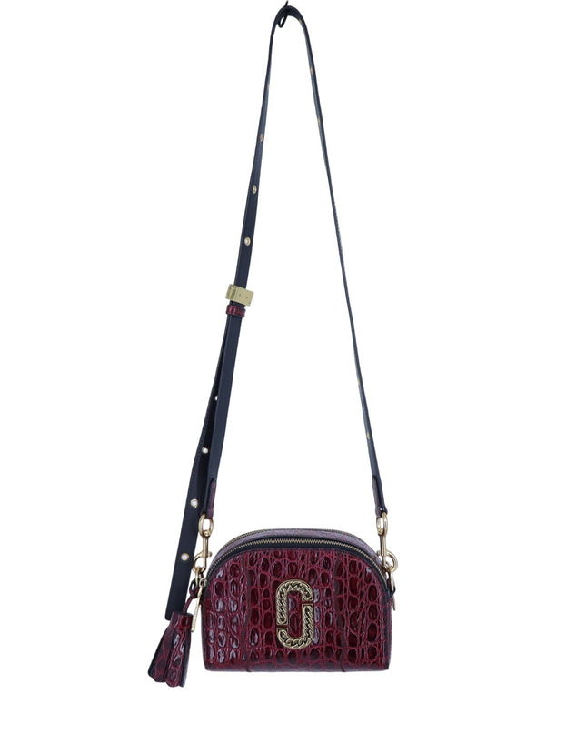 Marc Jacobs Shutter Croc Embossed Leather Crossbody Bag Vachetta Red