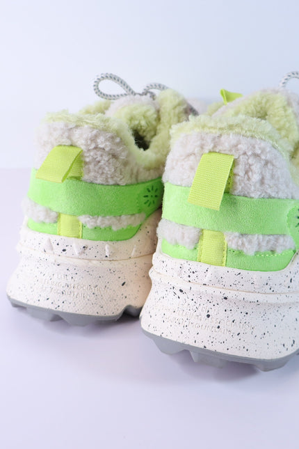 FLOWER MOUNTAIN Kotetsu Teddy Sneakers White Multicolor Lace Up Women's 8