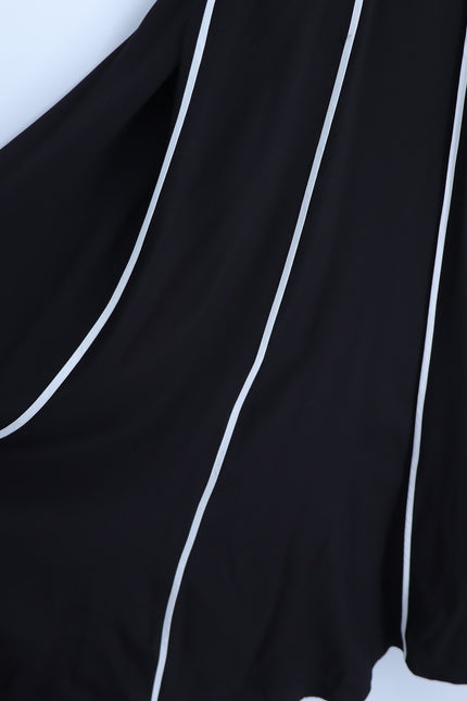 DIANE VON FURSTENBERG Jasper Wide Leg Jumpsuit Black and White NWT Women's L