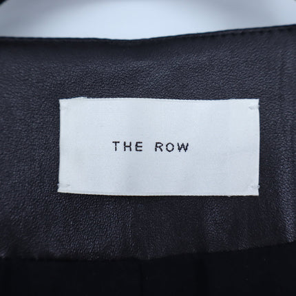 The Row Lambskin Leather Cropped Jacket Black Boxy Waist Cut Luxury Women's 6
