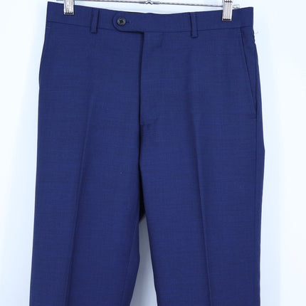 John Varvatos Bleecker Dress Pants Navy Wool Slim Flat Front Men's 36S/29S