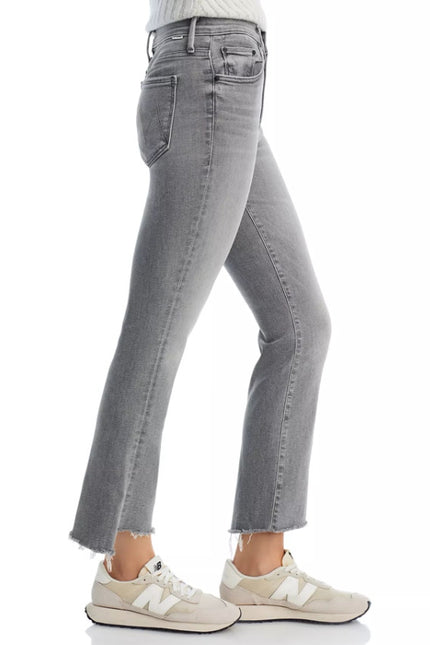 MOTHER Gray The Insider Crop Step Fray Jeans Barely There Women's 29