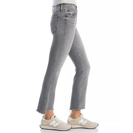 MOTHER Gray The Insider Crop Step Fray Jeans Barely There Women's 29