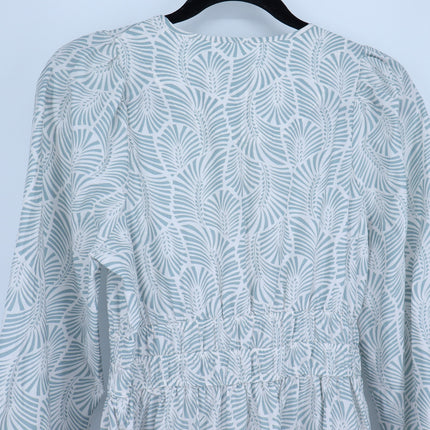 by ANTHROPOLOGIE Somerset Maxi Dress Blue Printed Popover Long Sleeve Women's XS