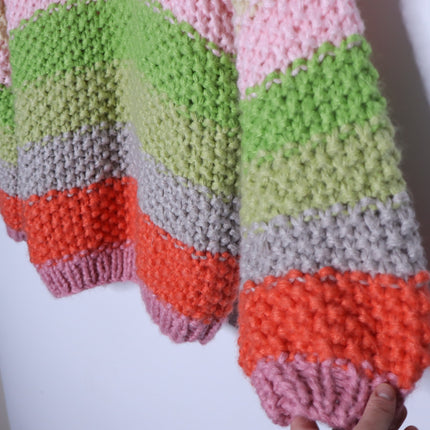 FRNCH Lobelia Cardigan NWT Pink Watermelon Oversized Chunky Knit Women's S/M