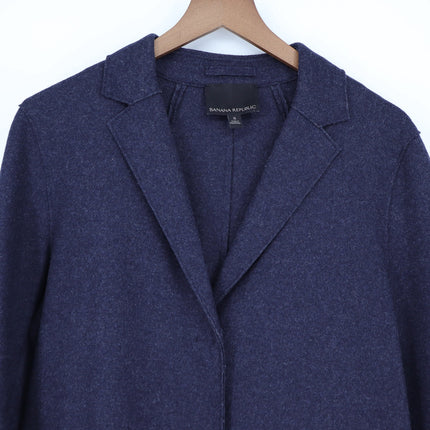 Banana Republic Mario Bellucci Wool Blend Top Coat Navy Blue Coat Men's S