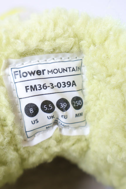 FLOWER MOUNTAIN Kotetsu Teddy Sneakers White Multicolor Lace Up Women's 8