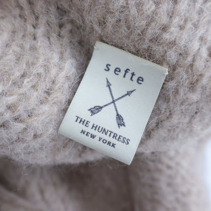 SEFTE + THE HUNTRESS Fringe Open Cardigan Oatmeal Long Sleeve Women's OS