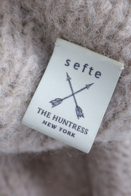 SEFTE + THE HUNTRESS Fringe Open Cardigan Oatmeal Long Sleeve Women's OS