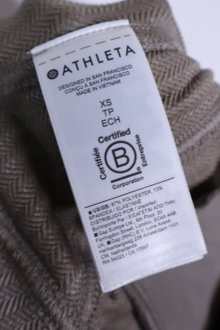 ATHLETA NWT Delancey Skyline Tight Legging Herringbone Grey Texture Women's XS