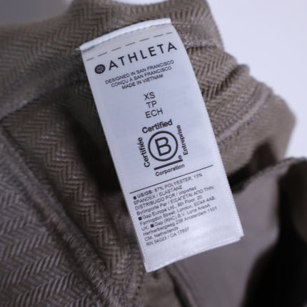 ATHLETA NWT Delancey Skyline Tight Legging Herringbone Grey Texture Women's XS