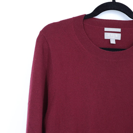 J. Crew 100% Cashmere Crewneck Sweater Burgundy Classic Fit Women's M