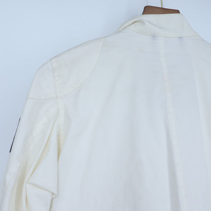 Belstaff Vintage Motorcycle Jacket White Lightweight 4 Pocket Women's S