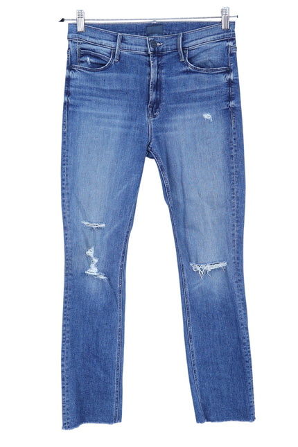 MOTHER Blue Dazzler Ankle Fray Jeans Mid Rise Weekend Warrior Women's 29
