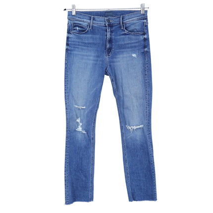 MOTHER Blue Dazzler Ankle Fray Jeans Mid Rise Weekend Warrior Women's 29