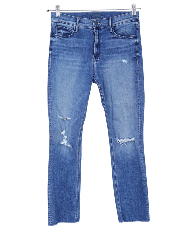 MOTHER Blue Dazzler Ankle Fray Jeans Mid Rise Weekend Warrior Women's 29