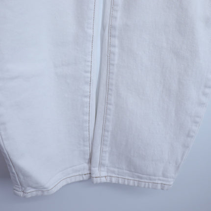 ONE TEASPOON Shabbies Drawstring Jeans White Straight Leg Boyfriend Women's M
