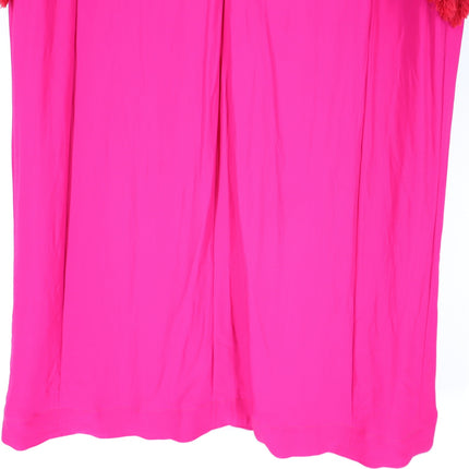 ALTUZARRA Geometric Fringe Zipper Mini Dress Pink Art To Wear Women's 42/US 10