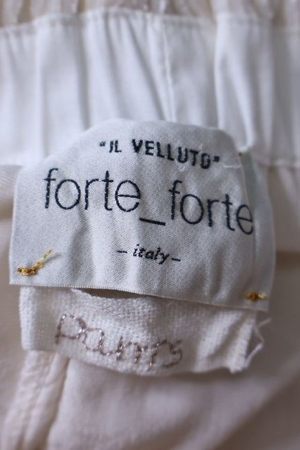 FORTE_FORTE Crush Velvet Joggers Ivory Pull On Relaxed Fit Women's 0/ US 0-2